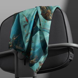 Luxurious CREATURES Silk Scarf, 63x63 cm