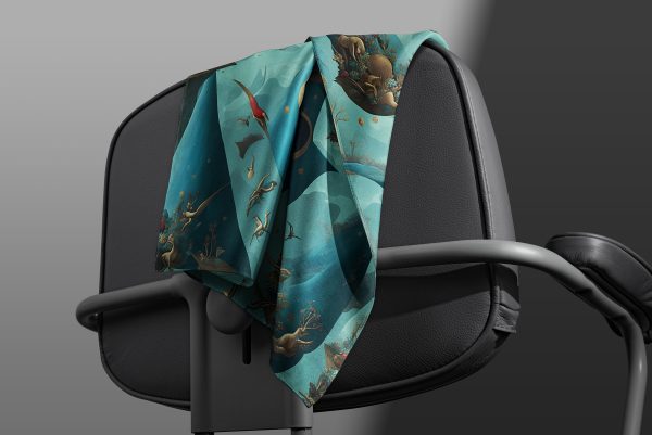 Luxurious CREATURES Silk Scarf, 63x63 cm