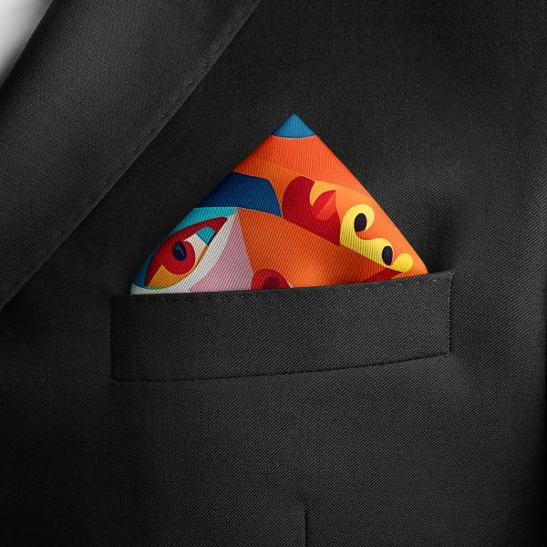 BBOLD Pocket Square, Double-sided, hand finished 100% luxurious silk